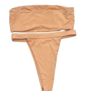 Four Three Seven Nude Tube Top High Cut Two‎ Piece Bikini Medium/Large